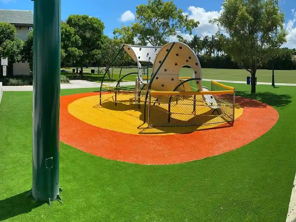 kids playground made out of top turf artificial grass around