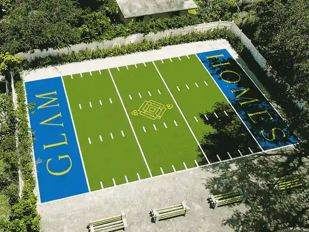 football field made out of top turf artificial grass