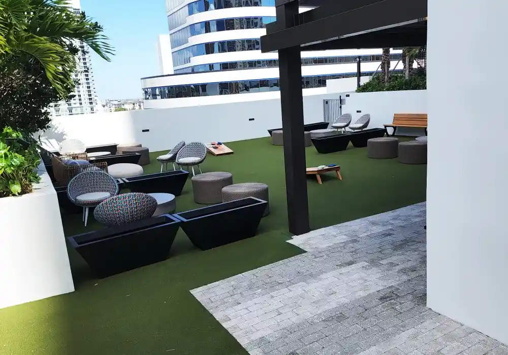 Building rooftop with artificial grass use example image